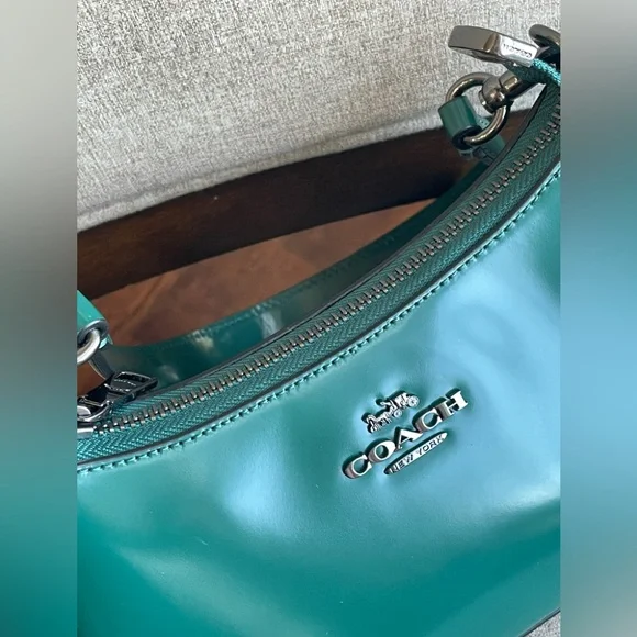 NWT！COACH TERI MINI SHOULDER CROSSBODY BAG（CW310）EMERALD GREEN fast shipping